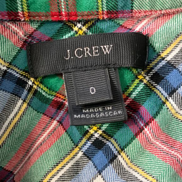 J. Crew Stewart Tartan Plaid Button Down Shirt Size 0 - Picture 8 of 8